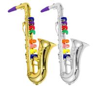 2Pcs Saxophone For Kids - Toy Saxophone, Learning Toys, Early Educational Toy Musical Instrument Toys, Trumpet Performance Prop, For Party Birthday School Performance Role Play Talent Show Boys Girls