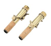 2Pcs Saxophone Neck, Metal Straight Curved Accessory Brass Cork Wood Replacement Set Kit for SopranoCyan Antique Soprano Saxophone (Greenish Blue Antique)
