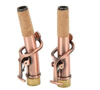 2Pcs Saxophone Neck Metal Straight Curved Accessory Replacement Set Kit for Soprano, Saxophone Neck Soprano Saxophone Neck Set, Brass and Cork Wood Material with Antique Finish, Pe (Reddish Antique)