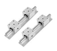2Pcs SBR12 200mm Linear Slide Guide Shaft Rail with 4Pcs SBR12UU Bearing Block, High Precision Carbon Steel Rail and Aluminum Alloy Slide Blocks for DIY CNC Routers Mills