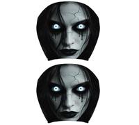 2PCS Scary Car Headrest Covers, Ghost Face Headrest Covers Fully-Surrounded, Humorous Head Rest Dust Protectors, Elastic & Washable Cars Accessories for Front Rear Seat, Auto Decor