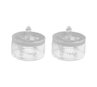2Pcs Scientific Flat Form Weighing Jars 70x40mm For Accuracy Measurement And Watchmaking Maintenance Low Profile Design Glass Weighing Bottles