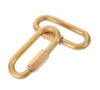 2pcs Screw Lock Quick Link Oval Connector Pure Copper for Climbing | Golden Finish, Corrosion Resistant Build, Compact Carry for Hooks, Bags, Camp Hardware and DIY Use