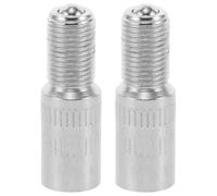 2pcs Screw on Valve Cap Stem Extension Adapter for Car Truck Valves | Chrome Plated Copper Metal, Compact Spare Set, Quick Install, Fit for Mechanics and Motorcycle Owners