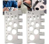 2PCS Screw Size Chart Thread Gauge,Measurement Tool for Screw,Double-Sided Bolt Gauge Card,High Precision Measurement,Durable Use,Multi Functional Applicatio,Easy to Operate,Not Take Up Much Space