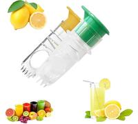 2pcs Screw Top Lemon Squeezer 2025 New Multifunctional Lemon Fruit Juicer with Built-In Filter Mini Plastic Lemon Juicer Squeezer for Cocktails Drinks (Yellow+Green)