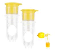 2pcs Screw-Top Lemon Squeezer, New Manual Lemon Juicer with Built-In Filter Handheld Lime Press Hand Fruits Juice Squeezer for Fresh Citrus Orange Drinks & Cocktail Making (Yellow)