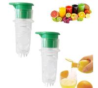 2Pcs Screw-Top Lemon Squeezer, Plastic Lemon Squeezers, Handy Juice Squeezer, Compact Juice Extractor Citrus Press with Lid, Squeeze Lime for Cocktails, Drinks (2pcs Green)