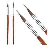 2Pcs Script Liner Paintbrush, 8.6 and 8.8 Inch Extra Long Detail Paint Brush Watercolor Brushes Set Synthetic Hair Extra Long Extended Point Brushes for Watercolour Gouache Acrylic Ink
