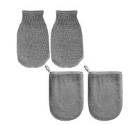2PCS Scrub Gloves, 2PCS Facial Cleansing Gloves, Clean Body and Face, Exfoliate, Clean Dirt Dead Skin, Scrub Gloves, For Body, Face(Grey)