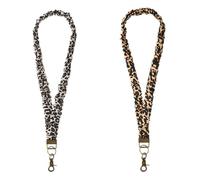2PCS Scrunchie Lanyards for ID Badges Keys, Stretchy Teacher Lanyard with Lobster Clasp, Cute Neck Lanyards for Women Teachers Nurses School Office
