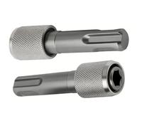 2PCS SDS Chuck Adapter Set, 6.35mm 1/4 Inch Hex Socket Holder Converter, Round Shank to Hex Shank Quick Change Tool for Power and Hammer Drills, 6 x 3 x 1cm Bearing Steel, Silver