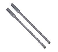 2pcs SDS Plus Hammer Drill Bits 6mm x 200mm - Professional Tungsten Carbide Cross Tip for Masonry, Brick & Concrete