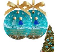 2PCS Sea Glass Friendship Keepsake Decor, 2D Acrylic Sea Glass Friendship Hanging Ornaments for Tree Decorations, Timeless Art, Timeless Friendships Gift for Best Friends, Family, Partner