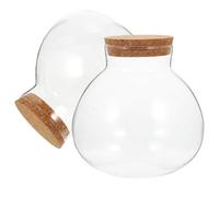 2pcs Sealed Terrarium Microlandscape Glass Bottle Jar with Cork