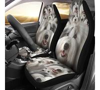 2pcs Seat Protector Old English Sheepdogs In Lots Print Car Seat Universal Size Seat Covers Machine Washable Front Seat Covers For Car, Most Cars, Lorry, 52X138Cm