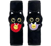 2Pcs Seatbelt Covers for Kids, Cute Black Cat Seatbelt Covers, Soft Plush Car Seat Strap Pads, Cushion, Car Seat Strap Pads, 2 Colors