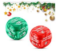 2PCS Secret Santa Swap Gift Exchange Dice, Stocking Stuffers for Women Men Adult, Christmas Dice Gift Exchange Game for Family Party, Xmas White Elephant Gifts for Couple Friend Christmas Party Favors