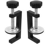2pcs Sectional Sofa Fasteners Adjustable Black Aluminum Alloy Clamps