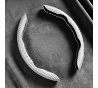 2Pcs Segmented Steering Wheel Cover for Volvo V40 Cross Country 2013-2016, Auto Grip Protector Car Driving Guard Vehicle Handle Sleeve Automobile Shield Cap Wrap,White