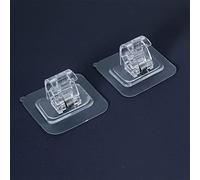 2PCS Self Adhesive Hooks, Heavy Duty Pole Rod Hanger Hooks Holder for Household Plastic Hanging Hook Support Organized Hook Clamps Brackets for Bathroom Room Towel Bar Kitchen Office (Transparent)