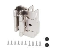 2pcs Self-Closing Kitchen Cabinet Hinges - Premium Steel Half Conceal Hinge with Soft-Close Mechanism(Satin Nickel)