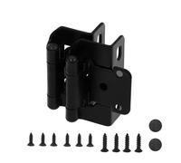 2pcs Self-Closing Kitchen Cabinet Hinges - Premium Steel Half Conceal Hinge with Soft-Close Mechanism(Matte Black)