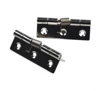 2pcs Self Closing Spring Hinges 304 Stainless Steel Heavy Duty Door Hinge for Cabinet Cupboard Box Furniture Silver 4 Inch(3 Inch)