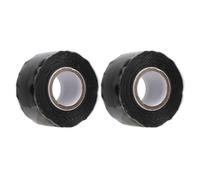 2pcs Self Fusing Tape Non Adhesive 0.98in X 9.84ft Water Proof Black Rubber Leak Proof Sealing Tape for Pipe