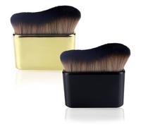 2pcs Self Tanner Brush Body Makeup Brushes Liquid Foundation for Self Tan Brush Self Tan Applicator Face Neck Body Leg Tanning Makeup (Gold+Black)