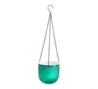 2pcs Self-Watering Hanging Planters with Visible Water Level, Green Plastic Pots with 16.5 Inch Chains for Indoor Outdoor Garden Automatic Watering System Pot(L)