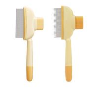 2PCS SelfCleaning Pet Comb With Easy Press Designs For Dog And Cats Stainless Steel Detangling Brush Grooming Tool Pet Comb For Shedding