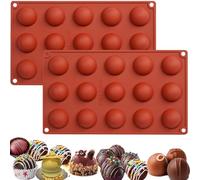2PCS Semi Sphere Silicone Mold, 15 Cavity Hot Chocolatse Bomb Moulds, Round Chocolate Moulds, Half Sphere Mold for Making Chocolate Bomb, Candy, Jelly, Pudding