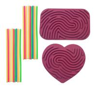 2PCS Sensory Activity Board Silicone Sensory Play Fidget Board with 22 Silicone Strips Red Sensory Toys for Autism ADHD and Anxiety Relief Silicone Sensory Toy Game Controller for Kids and Adults