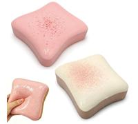 2Pcs Sensory Fidget Items for Desk Stress Management, Anxiety Relief Squeezing Balls for Work Breaks and Focus, Slow Rising Balls, Desk Accessory for Office and Home Use (Pink White)