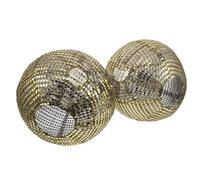 2pcs Sequin Lantern Vintage Disco Themed Round Globe Lamp Shade | Golden Metal and Gauze Material, Dazzling Shimmering Glitter Mesh, Portable Eye-catching Sparkle, for Bar Club Decor and New