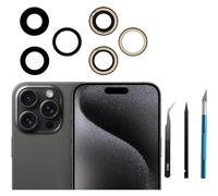 2pcs/Set 15 Pro Max Back Camera Lens Replacement for iPhone 15 Pro Max Back Camera Lens Rear Glass Replacement with Repair Tool Kit,Anti-Lens Scratch & Waterproof