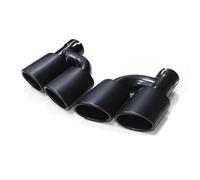 2pcs/set 304 Stainless Steel Car Rear Dual Exhaust Pipe Muffler Tip 60mm Tailpipe For A4 A5 A6 A7 Up To S4 S5 S6 S7(Black D)