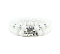 2pcs/set Buddha Head Bracelet For Women Men Natural Tiger Eye Lava Stone Yoga Beads Distance Bracelets Charm Couple Jewelry Gift