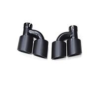 2pcs/set Car Rear Exhaust Tip For A4 A5 A6 A7 Up To S4 S5 S6 S7 304 Stainless Steel Muffler 58mm Inlet Nozzle Rear Tail Throat(Black A)