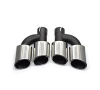 2pcs/set Car Rear Exhaust Tip For A4 A5 A6 A7 Up To S4 S5 S6 S7 304 Stainless Steel Muffler 58mm Inlet Nozzle Muffler(Silver)
