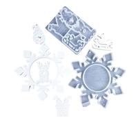 2pcs/Set Christmas Tree Ornament Snowflake Shaped Pendant Silicone Mold Hanging Accessories Epoxy Resin Mold Ornaments