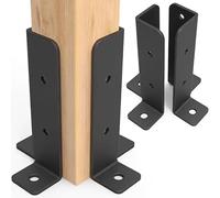 2pcs Set Deck Post Anchor Brackets Heavy Metal Adjustable for 1.5x1.5 2x2 2x4 4x4 Posts Wooden Fence Gazebo Porch Support, A Pair