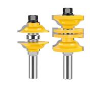 2pcs/set Entry Door Router Bit, 12mm 1/2 Inch Shank Rail And Stile Woodworking Carving Milling Cutter Tools(12mm shank)