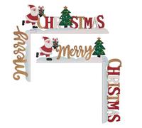 2Pcs/set Festive Door Frame Decorations Santa Clause Wooden Ornaments Pendant Decor For Home 2024 Year Holiday Season Indoor And Outdoor Use Decor