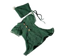 2Pcs/Set Festive Newborn Baby Outfit Props Photography Dress with Cosy Matching Hat for Christmas Photos Taking