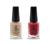 (2Pcs Set) Halal Nail Polish with Henna Infused Permeable Nail Polish Wudhu and Vegan Friendly Long lasting Shiny Nail polish (Desert Sand + Devine)