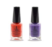 (2Pcs Set) Henna Infused Halal Nail Polish Permeable Vegan Nail Polish Long lasting No UV Needed (Aladdin, Imperial Red)