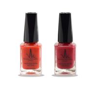 (2Pcs Set) Henna Infused Halal Nail Polish Permeable Vegan Nail Polish Long lasting No UV Needed (Devine, Imperial Red)