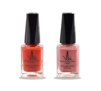 (2Pcs Set) Henna Infused Halal Nail Polish Permeable Vegan Nail Polish Long lasting No UV Needed (Eternal Bliss, Imperial Red)